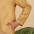 Ethinic motifs jacquard  beige festive kurta with pyjamas