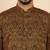 Ethinic motifs jacquard rust festive kurta with pyjamas