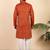 Ethinic motifs jacquard maroon festive kurta with pyjamas
