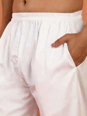 Viscos rayon white pathani kurta and pyjamas 4