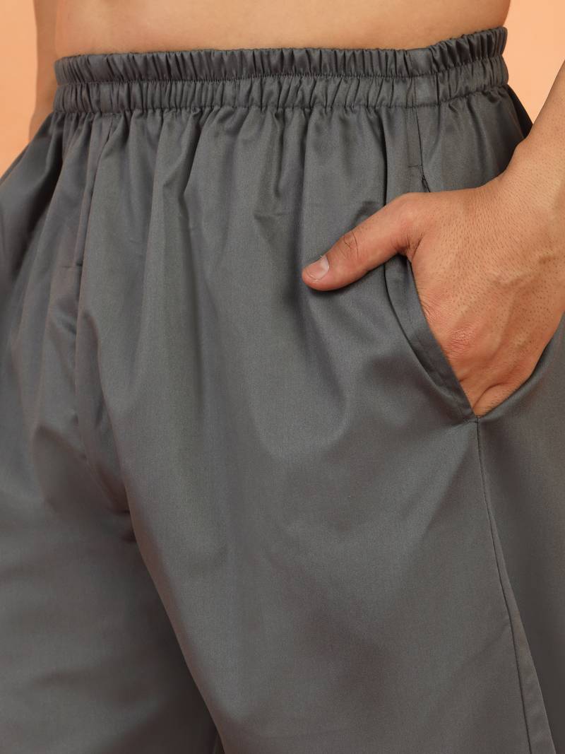 Viscos rayon grey pathani kurta and pyjamas