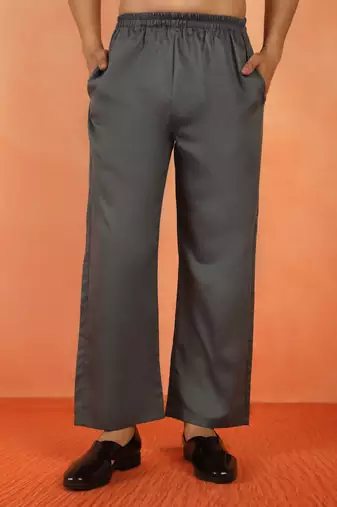 Viscos rayon grey pathani kurta and pyjamas
