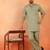 Viscos rayon green pathani kurta and pyjamas