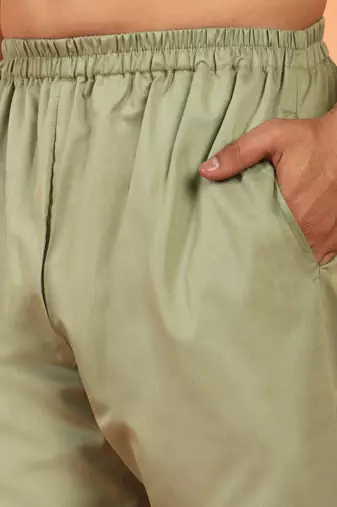 Viscos rayon green pathani kurta and pyjamas