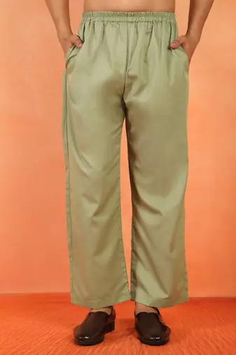 Viscos rayon green pathani kurta and pyjamas