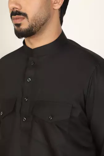 Viscos rayon black pathani kurta and pyjamas