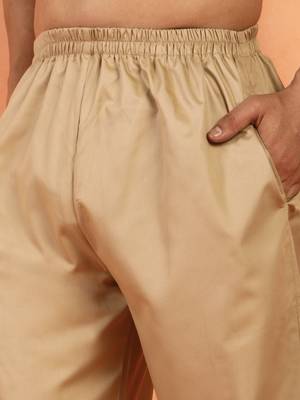 Viscos rayon beige pathani kurta and pyjamas 4