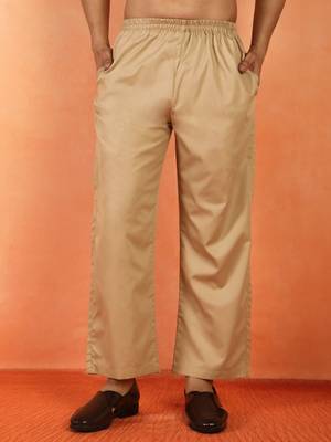 Viscos rayon beige pathani kurta and pyjamas 5
