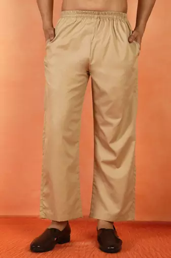 Viscos rayon beige pathani kurta and pyjamas