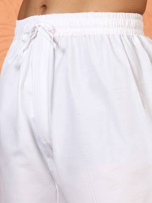 Cotton stripe knee length orange kurta and pyjama 4