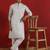 Khadi cotton solid knee length grey kurta and pyjama
