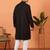 Chikan embroidered cotton rayon black kurta and pyjama