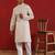 Khadi cotton solid knee length peach kurta and pyjama