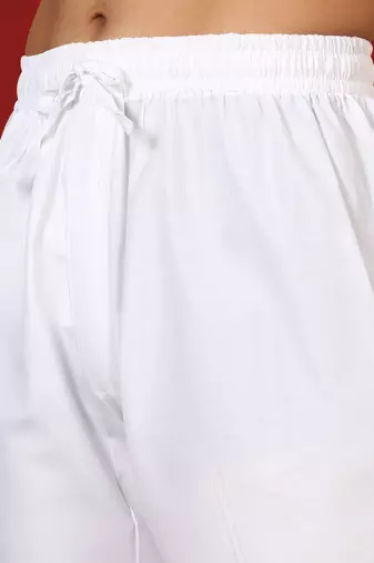 Khadi cotton solid knee length peach kurta and pyjama