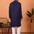 Chikan embroidered cotton rayon navy blue kurta and pyjama