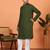 Chikan embroidered cotton rayon green kurta and pyjama