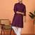 Chikan embroidered cotton rayon purple kurta and pyjama