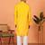 Chikan embroidered cotton rayon yellow kurta and pyjama