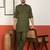 Viscos rayon olive green pathani kurta and pyjamas