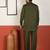 Viscos rayon olive green pathani kurta and pyjamas