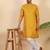 Ethinic motifs jacquard mustard festive kurta with pyjamas