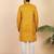 Ethinic motifs jacquard mustard festive kurta with pyjamas
