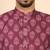 Ethnic motifs jaipuri printed 100% cotton wine kurta with pyjamas