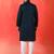Cotton silk ethnic motifs embroidered navy blue kurta with pyjamas