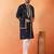 Cotton silk sequenced & embroidered navy blue kurta set with dupatta