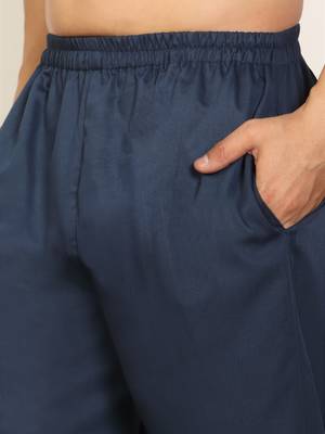 Viscos rayon navy blue pathani kurta and pyjamas 4