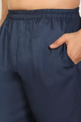 Viscos rayon navy blue pathani kurta and pyjamas