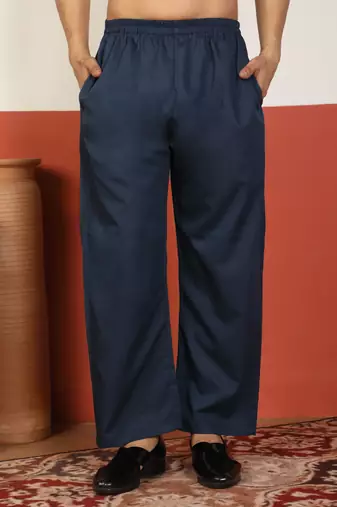 Viscos rayon navy blue pathani kurta and pyjamas