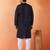 Cotton silk sequenced & embroidered navy blue kurta set with dupatta