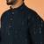 Cotton silk sequenced & embroidered navy blue festive kurta with pyjamas