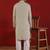 Khadi cotton solid knee length off white kurta and pyjama