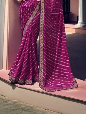 Leheriya zari pure georgette handloom bandhani saree 2