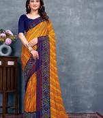 Leheriya pure georgette bandhani saree