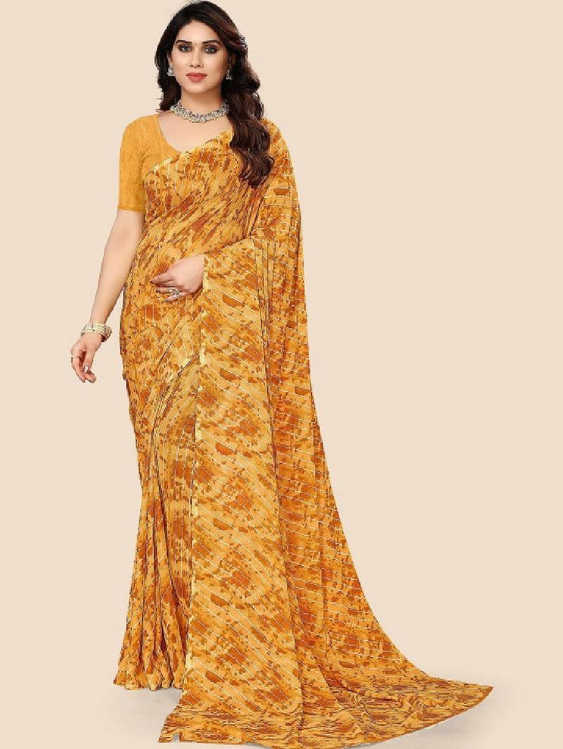 Leheriya pure georgette bandhani saree