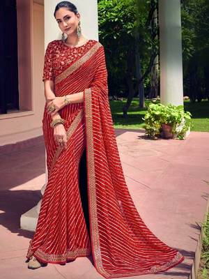 Bandhani pure georgette fusion bandhani saree 1