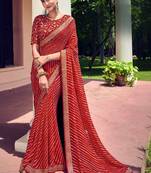 Bandhani pure georgette fusion bandhani saree
