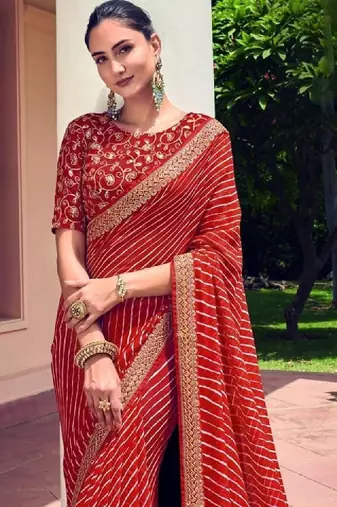 Bandhani pure georgette fusion bandhani saree