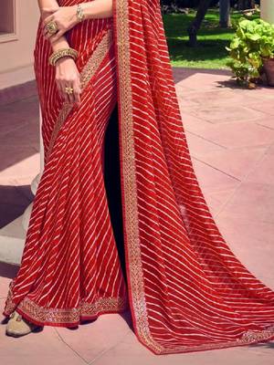 Bandhani pure georgette fusion bandhani saree 3