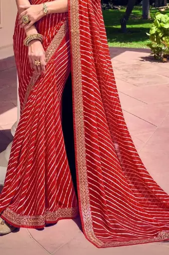 Bandhani pure georgette fusion bandhani saree