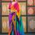 Tie and dye embroidered pure chiffon designer bandhani saree