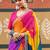Tie and dye embroidered pure chiffon designer bandhani saree