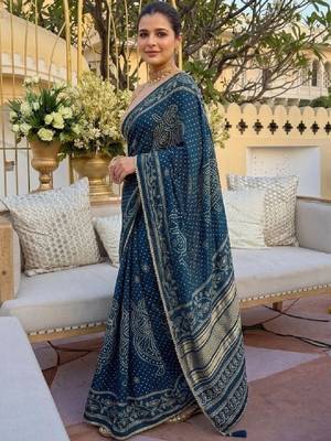 Bandhani satin bandhani saree 2
