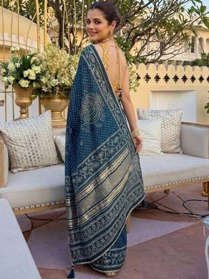 Bandhani satin bandhani saree 3