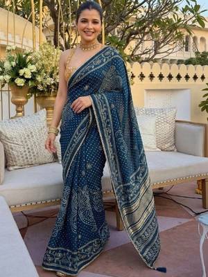 Bandhani satin bandhani saree 4