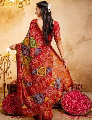 Bandhani pure georgette bandhani saree 2
