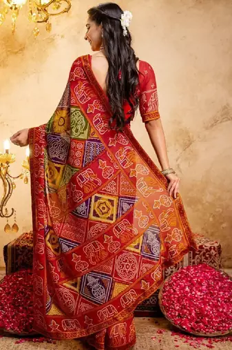 Bandhani pure georgette bandhani saree